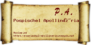 Pospischel Apollinária névjegykártya